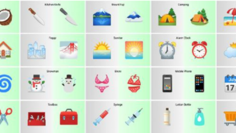 Android 12 新 emoji 表情符号出炉：手机符号像 iPhone