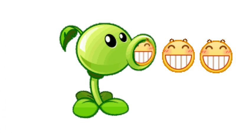 emoji植物大战僵尸表情包来啦 | 豌豆射手发射小黄脸缩略图